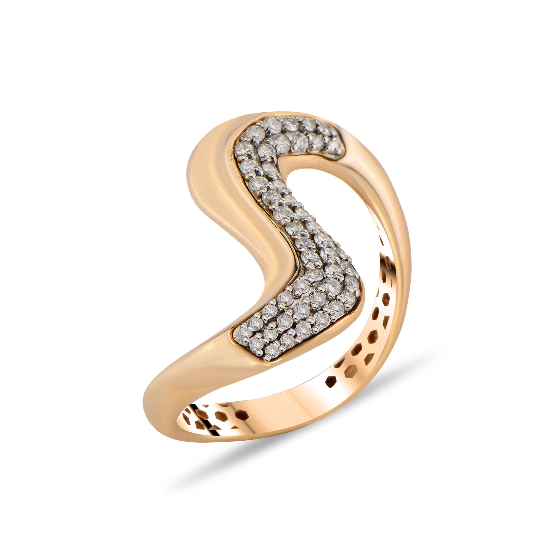 14 Ayar Altın 0.34 Karat Pırlanta S-Line Serenity Yüzük