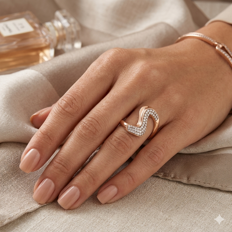 14 Ayar Altın 0.34 Karat Pırlanta S-Line Serenity Yüzük